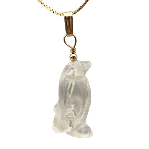 Quartz penguin pendant - quartz,